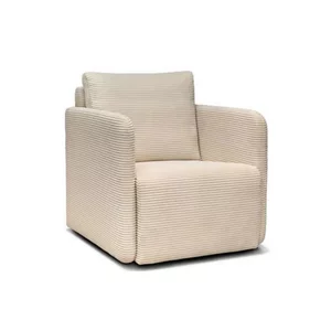 Fotoliu Allen tapițat, stofă catifelată, design elegant, 90x70x88 cm, crem