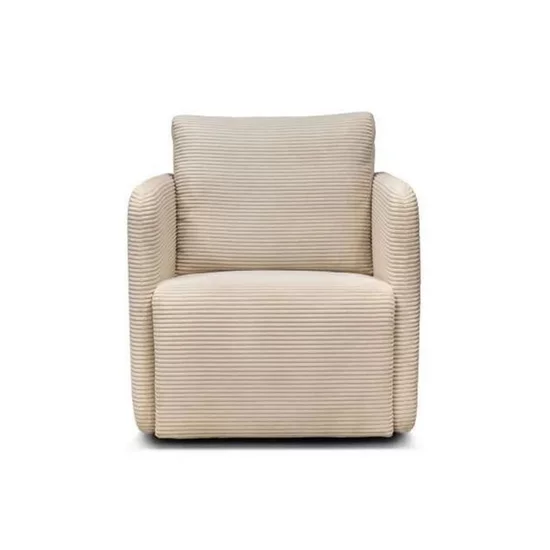 Fotoliu Allen tapițat, stofă catifelată, design elegant, 90x70x88 cm, crem picture - 2