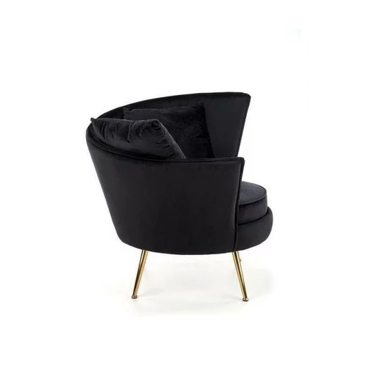 Fotoliu Almond tapițat, catifea moale, picioare oțel cromat, 90x90x87 cm, roz picture - 8