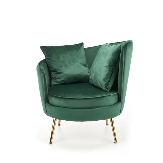 Fotoliu Almond tapițat, catifea moale, picioare oțel cromat, 90x90x87 cm, roz picture - 5