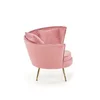 Fotoliu Almond tapițat, catifea moale, picioare oțel cromat, 90x90x87 cm, roz picture - 3