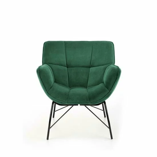 Fotoliu Belton, tapițat cu catifea și structură metalică, 74x73x78 cm, verde picture - 2