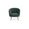 Fotoliu Crown, Catifea și Oțel Inoxidabil, 72x78x80 cm, Verde picture - 2