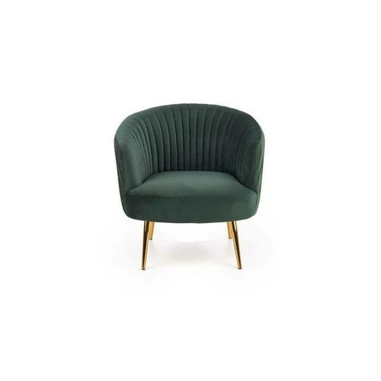 Fotoliu Crown, Catifea și Oțel Inoxidabil, 72x78x80 cm, Verde picture - 2