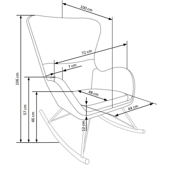 Fotoliu balansoar Liberto, tapițerie stofă plusată, cadru metalic, 72x100x106 cm, crem/auriu picture - 6