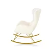 Fotoliu balansoar Liberto, tapițerie stofă plusată, cadru metalic, 72x100x106 cm, crem/auriu picture - 3