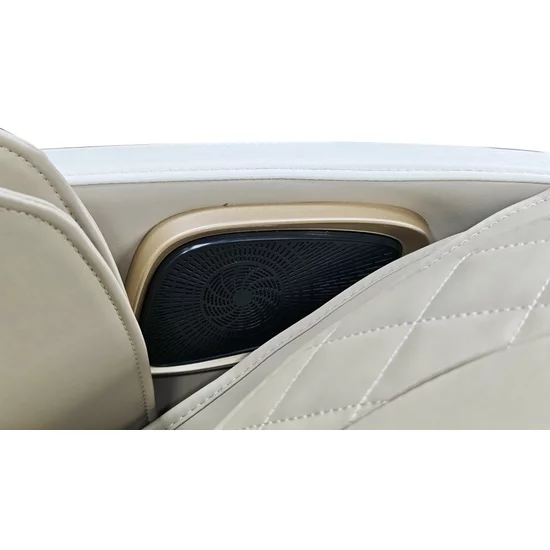 Fotoliu masaj alb cu functie vocala, încălzire, bluetooth, 10 programe automate, airbag corp complet, LED touch, Șină SL lungă picture - 4