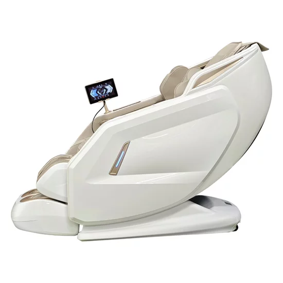 Fotoliu masaj alb cu functie vocala, încălzire, bluetooth, 10 programe automate, airbag corp complet, LED touch, Șină SL lungă picture - 5