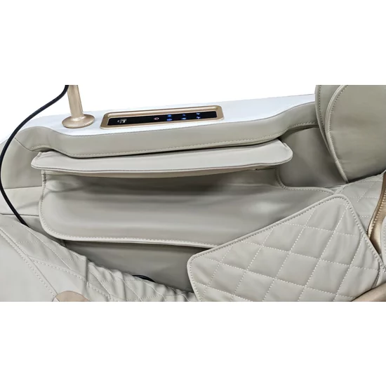 Fotoliu masaj alb cu functie vocala, încălzire, bluetooth, 10 programe automate, airbag corp complet, LED touch, Șină SL lungă picture - 9