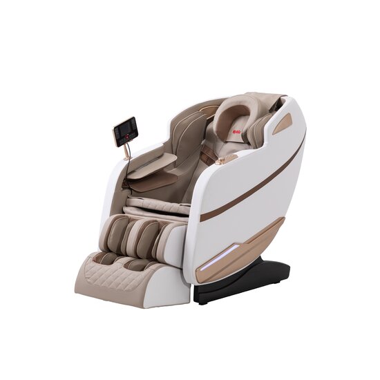 Fotoliu masaj gravitație zero alb, funcție încălzire, bluetooth, role picioare, airbag complet picture - 6