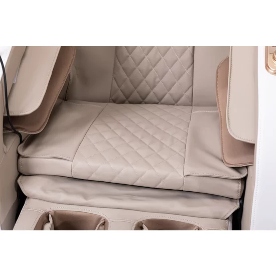 Fotoliu masaj gravitație zero alb, funcție încălzire, bluetooth, role picioare, airbag complet picture - 10