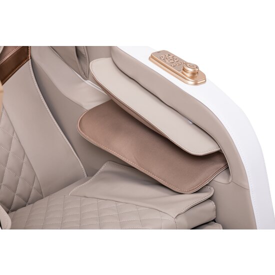 Fotoliu masaj gravitație zero alb, funcție încălzire, bluetooth, role picioare, airbag complet picture - 12