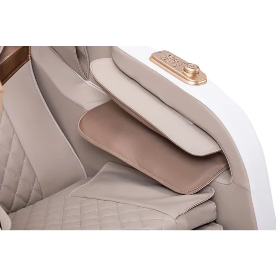 Fotoliu masaj gravitație zero alb, funcție încălzire, bluetooth, role picioare, airbag complet picture - 11
