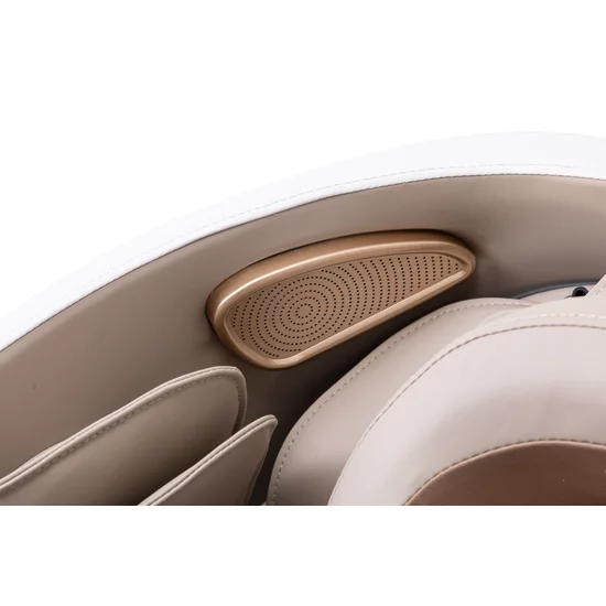 Fotoliu masaj gravitație zero alb, funcție încălzire, bluetooth, role picioare, airbag complet picture - 14