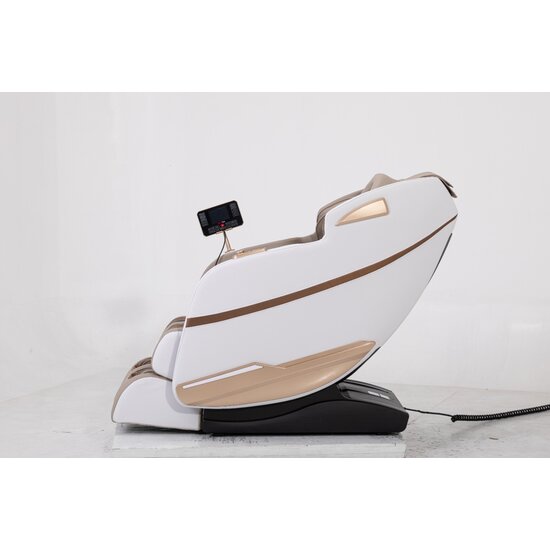 Fotoliu masaj gravitație zero alb, funcție încălzire, bluetooth, role picioare, airbag complet picture - 4