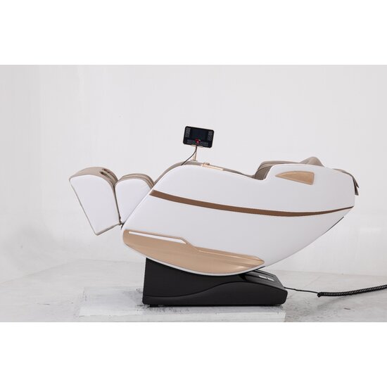Fotoliu masaj gravitație zero alb, funcție încălzire, bluetooth, role picioare, airbag complet picture - 5