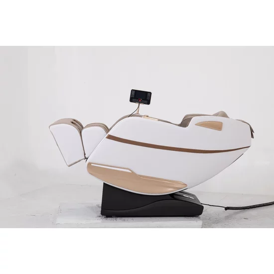 Fotoliu masaj gravitație zero alb, funcție încălzire, bluetooth, role picioare, airbag complet picture - 5