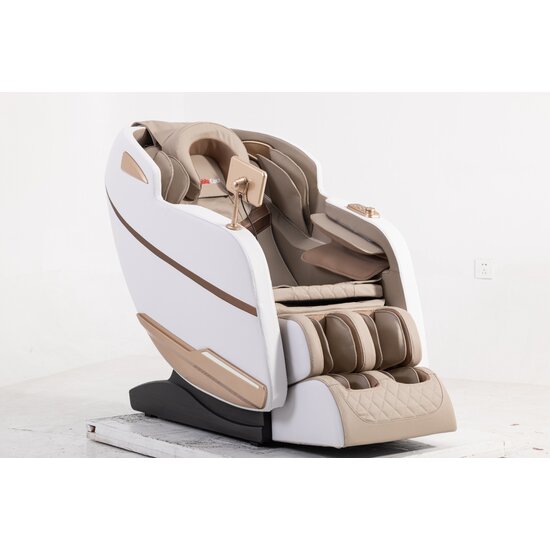 Fotoliu masaj gravitație zero alb, funcție încălzire, bluetooth, role picioare, airbag complet picture - 2