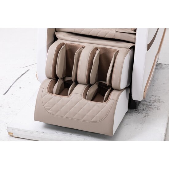 Fotoliu masaj gravitație zero alb, funcție încălzire, bluetooth, role picioare, airbag complet picture - 16