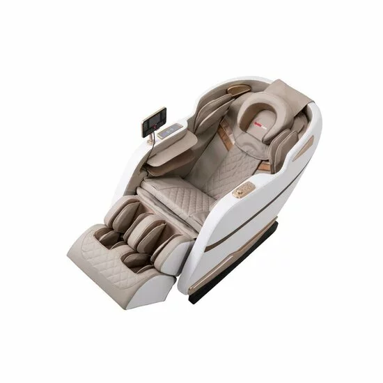 Fotoliu masaj gravitație zero alb, funcție încălzire, bluetooth, role picioare, airbag complet picture - 2
