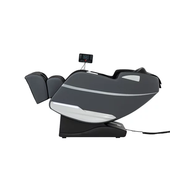 Fotoliu masaj gravitație zero gri, încălzire, bluetooth, role picioare, airbag corp complet, LED touch picture - 2