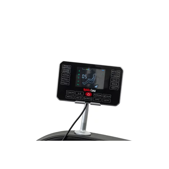 Fotoliu masaj gravitație zero gri, încălzire, bluetooth, role picioare, airbag corp complet, LED touch picture - 3