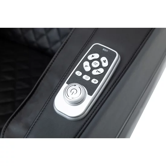 Fotoliu masaj gravitație zero gri, încălzire, bluetooth, role picioare, airbag corp complet, LED touch picture - 10