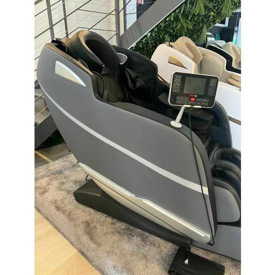 Fotoliu masaj gravitație zero gri, încălzire, bluetooth, role picioare, airbag corp complet, LED touch picture - 12