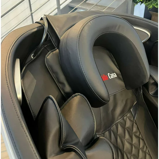 Fotoliu masaj gravitație zero gri, încălzire, bluetooth, role picioare, airbag corp complet, LED touch picture - 18