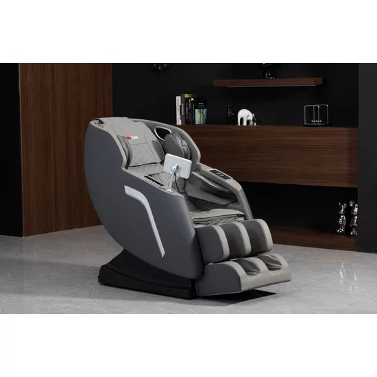 Fotoliu masaj gri cu încălzire, bluetooth role 3D, airbag corp complet, LED touch, Șină SL-TRACK picture - 3