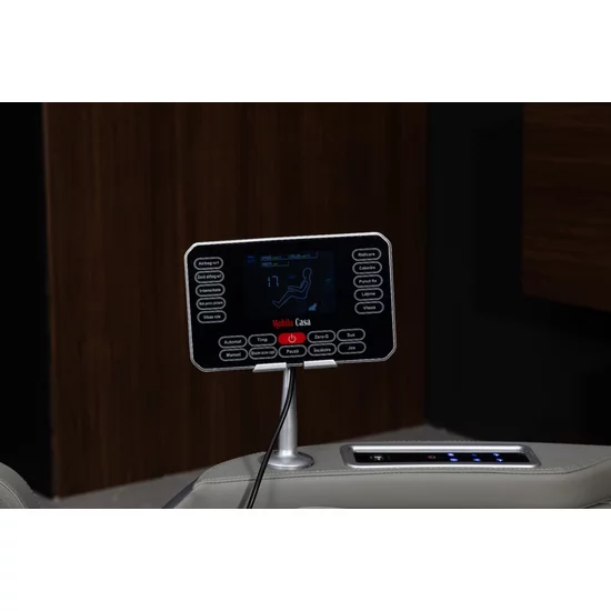 Fotoliu masaj gri cu încălzire, bluetooth role 3D, airbag corp complet, LED touch, Șină SL-TRACK picture - 7