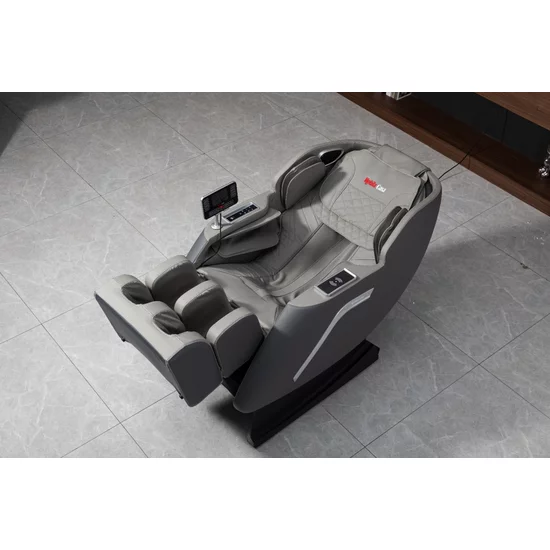Fotoliu masaj gri cu încălzire, bluetooth role 3D, airbag corp complet, LED touch, Șină SL-TRACK picture - 8