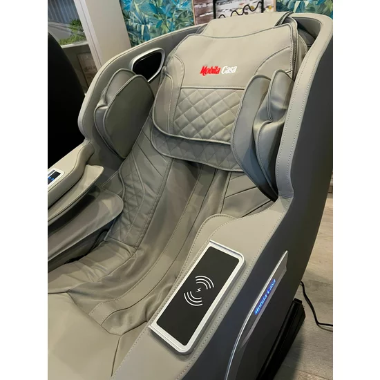 Fotoliu masaj gri cu încălzire, bluetooth role 3D, airbag corp complet, LED touch, Șină SL-TRACK picture - 18