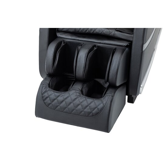 Fotoliu masaj gravitație zero negru/gri, încălzire, bluetooth, role picioare, airbag corp complet, LED touch picture - 4