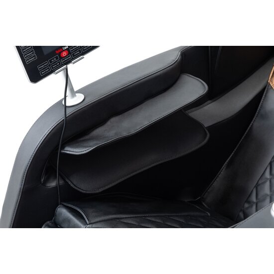 Fotoliu masaj gravitație zero negru/gri, încălzire, bluetooth, role picioare, airbag corp complet, LED touch picture - 8