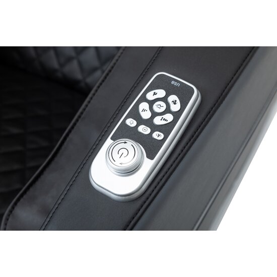 Fotoliu masaj gravitație zero negru/gri, încălzire, bluetooth, role picioare, airbag corp complet, LED touch picture - 10