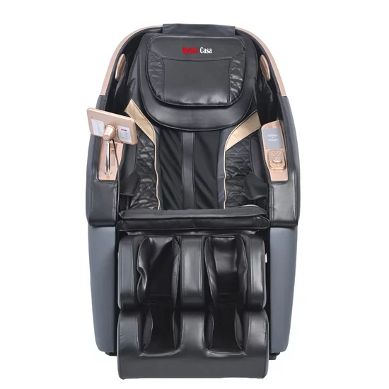 Fotoliu masaj VD-A073 Negru cu functie vocala, încălzire, bluetooth, 6 brate mecanice cu role 3D, airbag corp complet, LED touch, Șină SL lungă picture - 2