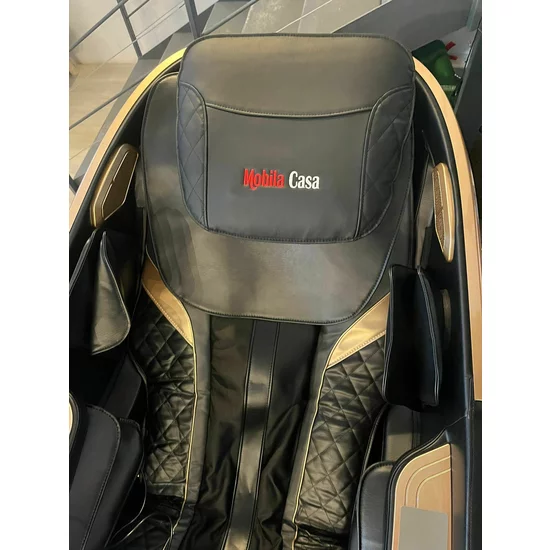 Fotoliu masaj VD-A073 Negru cu functie vocala, încălzire, bluetooth, 6 brate mecanice cu role 3D, airbag corp complet, LED touch, Șină SL lungă picture - 11