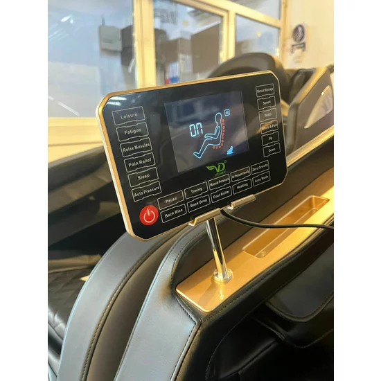 Fotoliu masaj VD-A073 Negru cu functie vocala, încălzire, bluetooth, 6 brate mecanice cu role 3D, airbag corp complet, LED touch, Șină SL lungă picture - 13