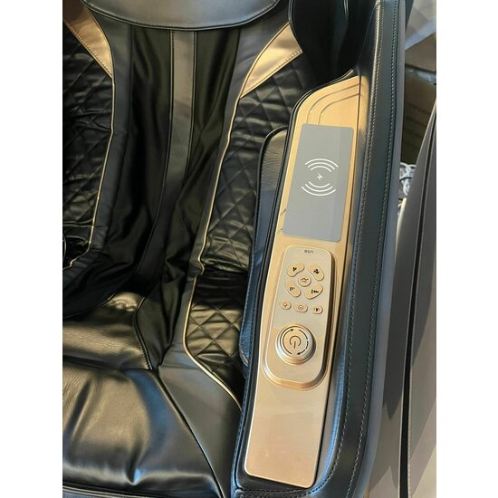 Fotoliu masaj VD-A073 Negru cu functie vocala, încălzire, bluetooth, 6 brate mecanice cu role 3D, airbag corp complet, LED touch, Șină SL lungă picture - 14