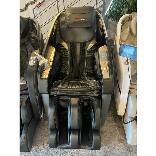 Fotoliu masaj VD-A073 Negru cu functie vocala, încălzire, bluetooth, 6 brate mecanice cu role 3D, airbag corp complet, LED touch, Șină SL lungă picture - 10