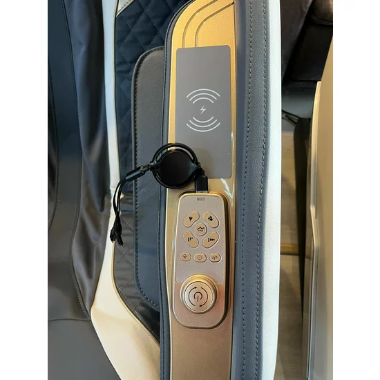 Fotoliu masaj cu functie vocala, încălzire, bluetooth, 6 brate mecanice cu role 3D, airbag corp complet, LED touch, Șină SL lungă picture - 20