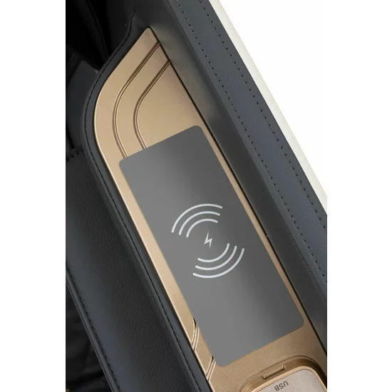 Fotoliu masaj cu functie vocala, încălzire, bluetooth, 6 brate mecanice cu role 3D, airbag corp complet, LED touch, Șină SL lungă picture - 26
