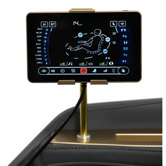 Fotoliu masaj cu functie vocala, încălzire, bluetooth, 6 brate mecanice cu role 3D, airbag corp complet, LED touch, Șină SL lungă picture - 29