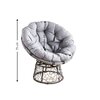 Fotoliu Puffy rotativ, cadru metalic galvanizat, împletitură rattan, pernă din poliester, 75x69x48 cm, gri picture - 2