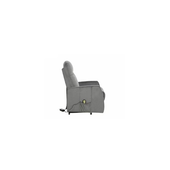 Fotoliu recliner Ares, mecanism electric, design ergonomic, suport picioare, structură lemn masiv + tapițerie catifea, 68x89x110 cm, gri picture - 6