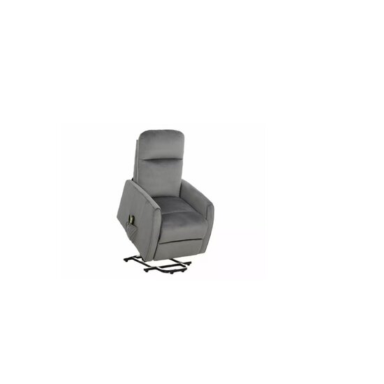 Fotoliu recliner Ares, mecanism electric, design ergonomic, suport picioare, structură lemn masiv + tapițerie catifea, 68x89x110 cm, gri picture - 7