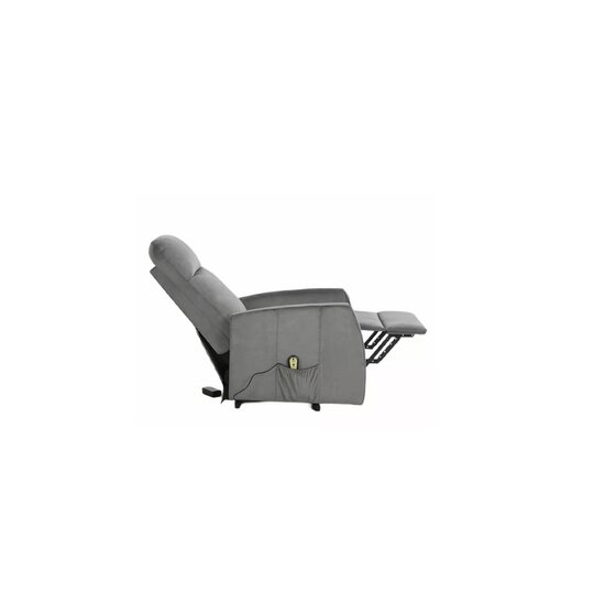 Fotoliu recliner Ares, mecanism electric, design ergonomic, suport picioare, structură lemn masiv + tapițerie catifea, 68x89x110 cm, gri picture - 9