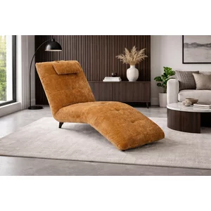 Fotoliu șezlong Rubis, design relaxare, cadru lemn esență tare și PAL, arcuri sinusoidale și poliuretan, picioare metalice H 8,7 cm, 133x166 cm, bej, personalizabil