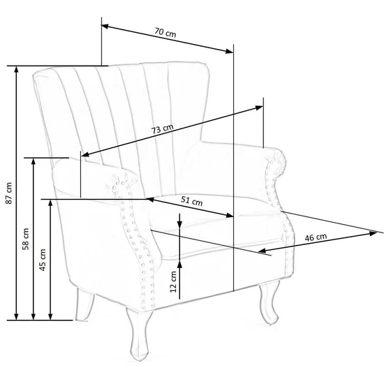 Fotoliu Titan tapițat, catifea premium, picioare lemn masiv, 73x70x87 cm, gri picture - 9